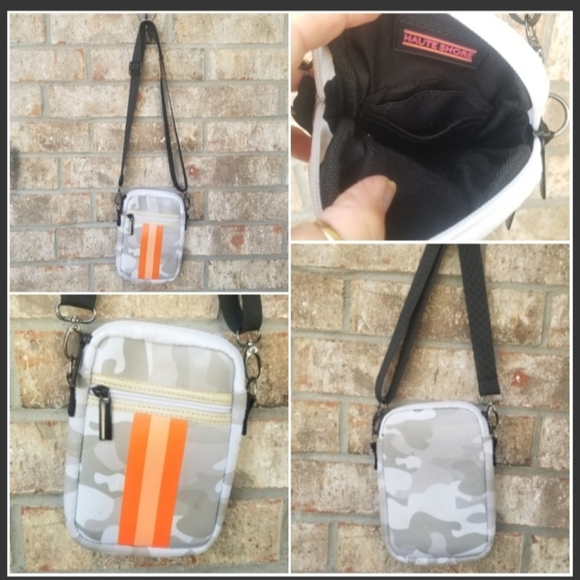 HAUTE SHORE Cell Phone Purse Crossbody *Casey*  Gray Camo Adjustable Strap - Picture 1 of 8